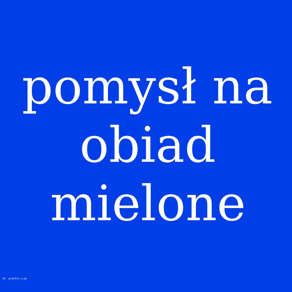 Pomysł Na Obiad Mielone