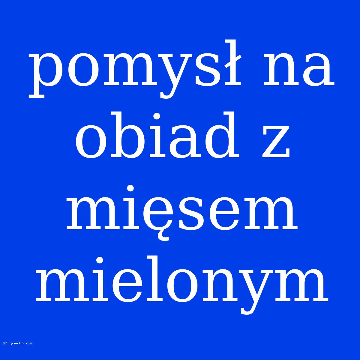 Pomysł Na Obiad Z Mięsem Mielonym