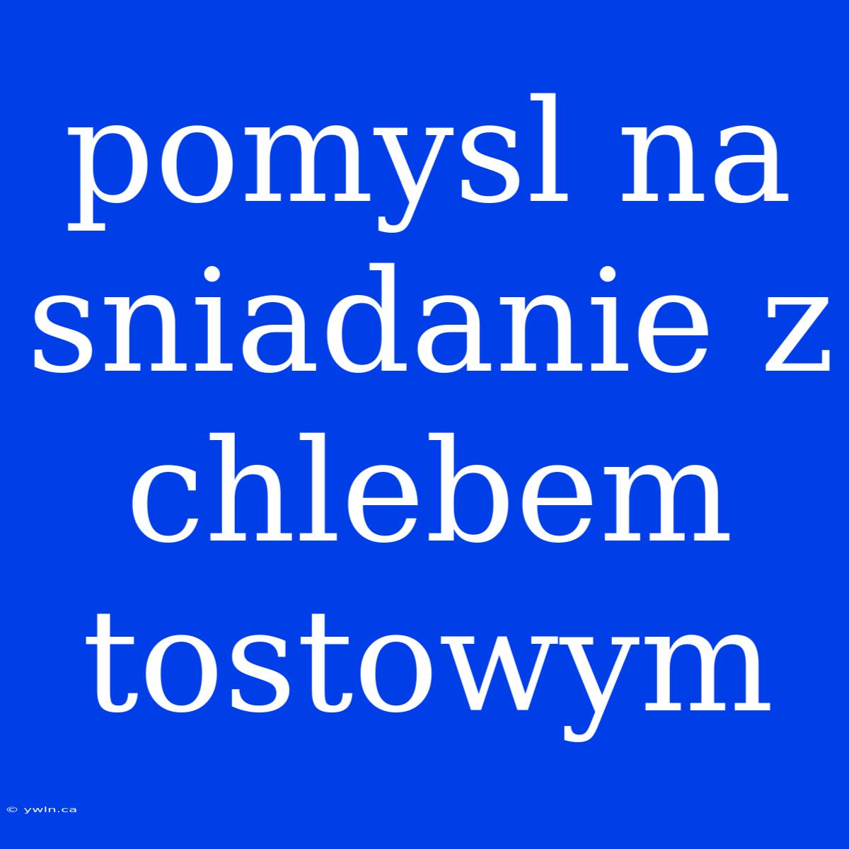 Pomysl Na Sniadanie Z Chlebem Tostowym