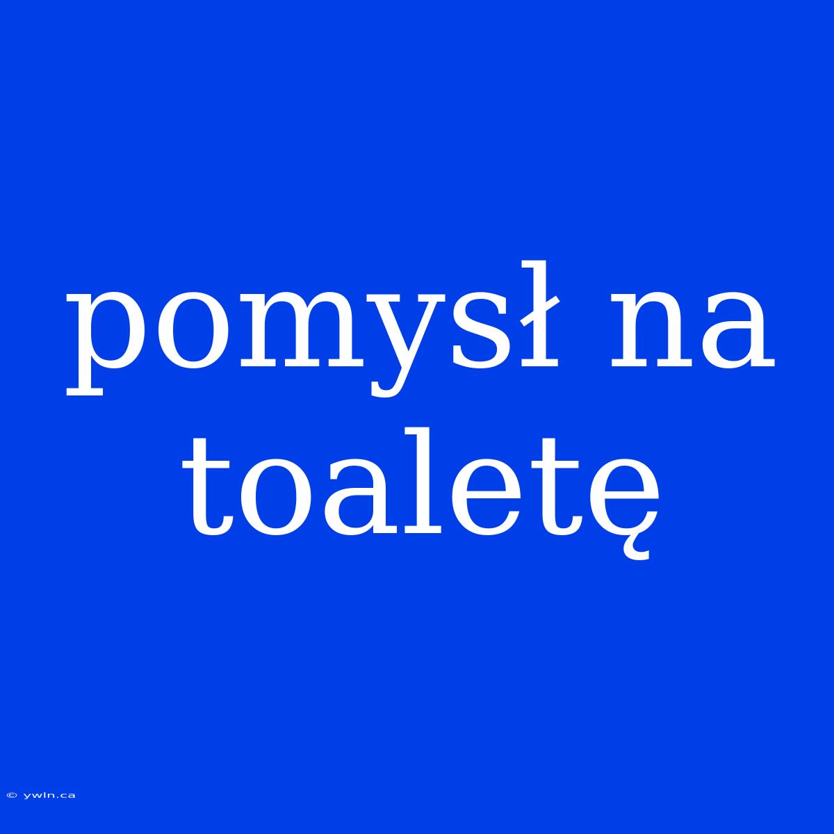 Pomysł Na Toaletę