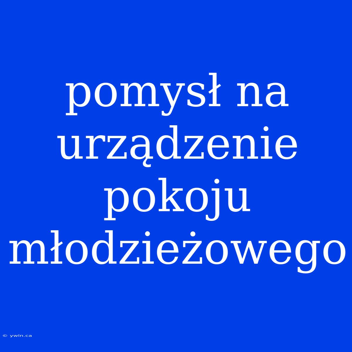 Pomysł Na Urządzenie Pokoju Młodzieżowego