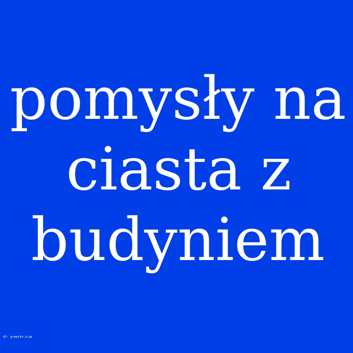 Pomysły Na Ciasta Z Budyniem