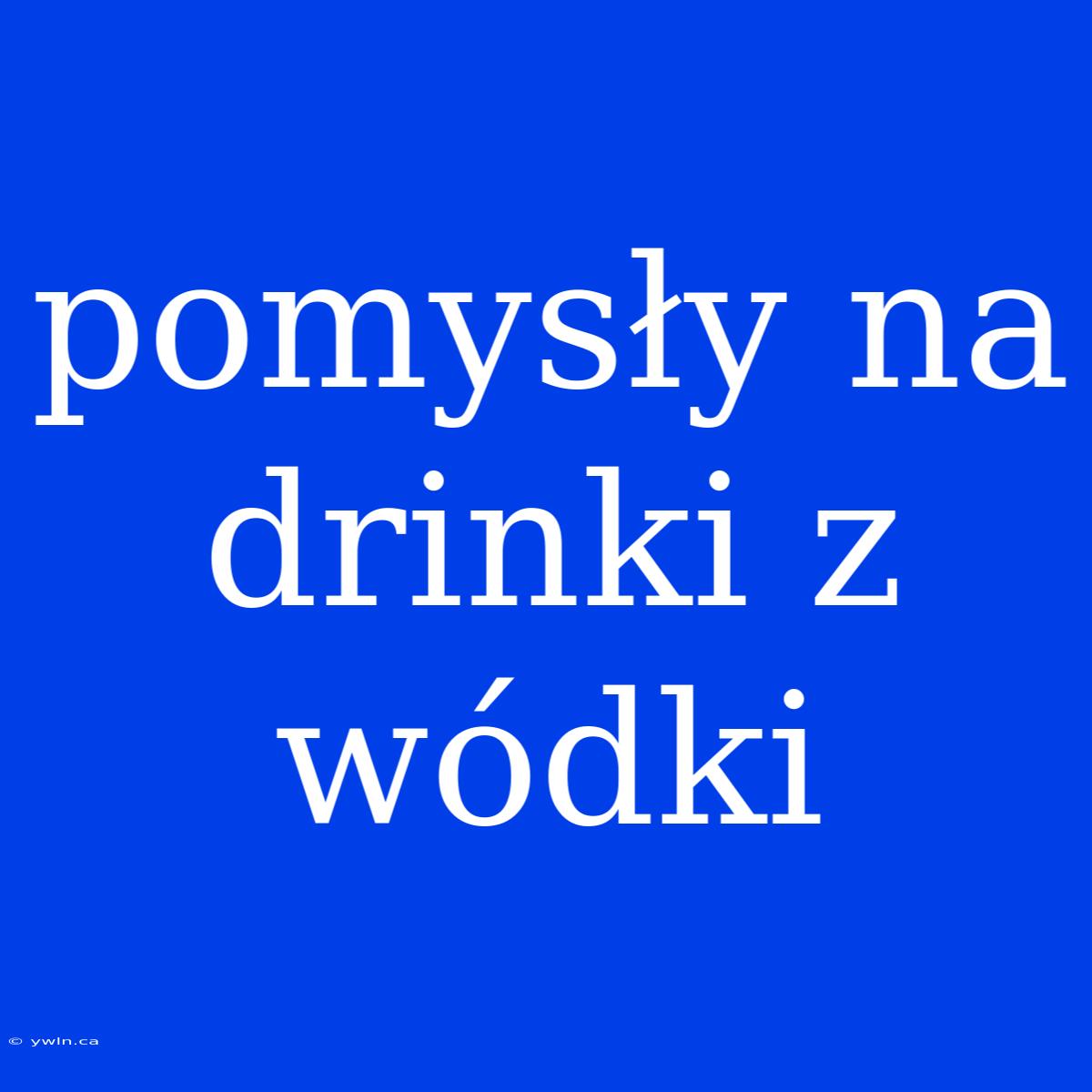 Pomysły Na Drinki Z Wódki