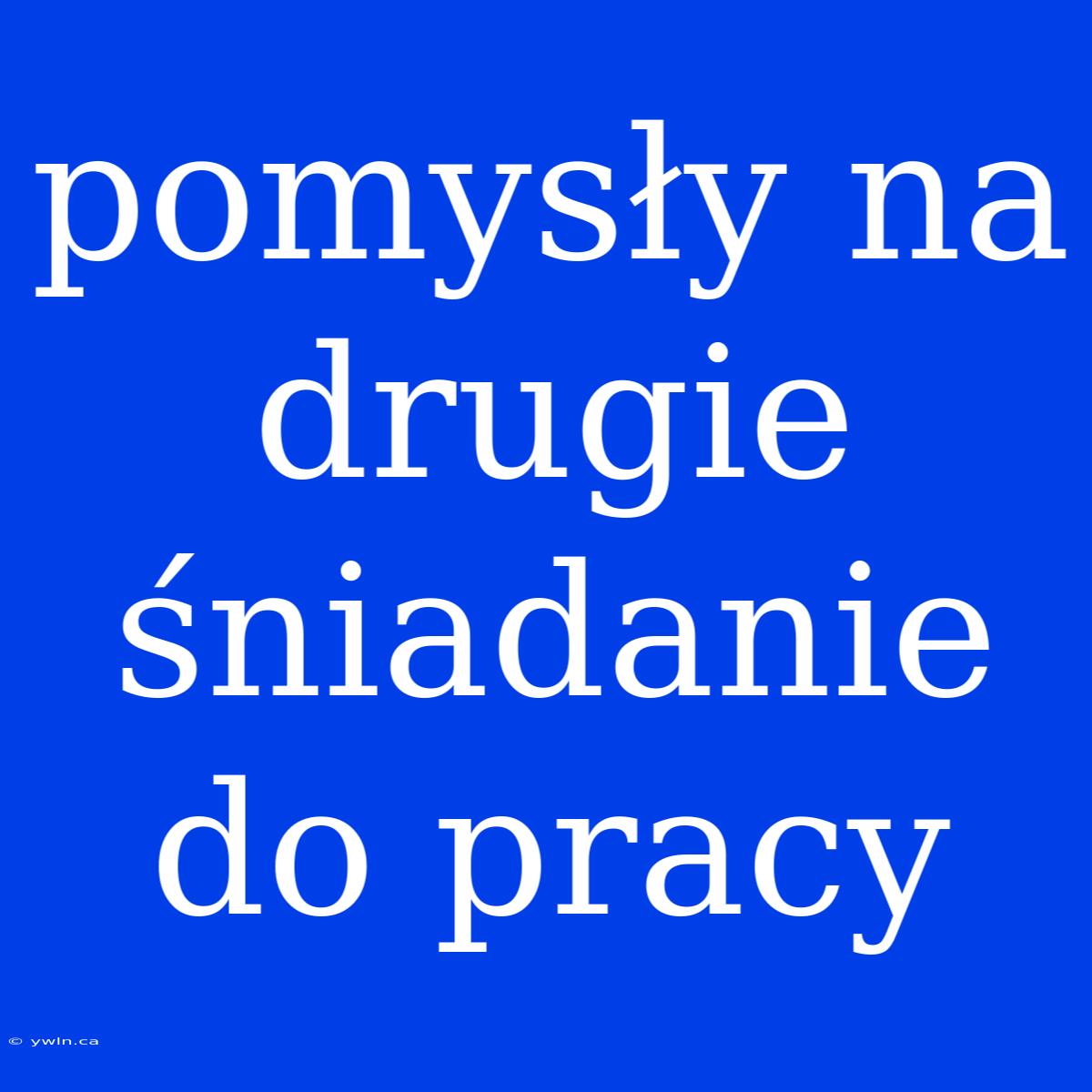 Pomysły Na Drugie Śniadanie Do Pracy