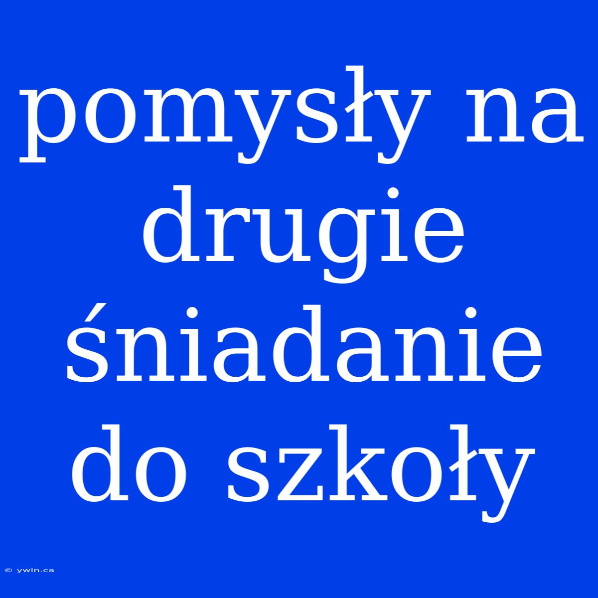 Pomysły Na Drugie Śniadanie Do Szkoły