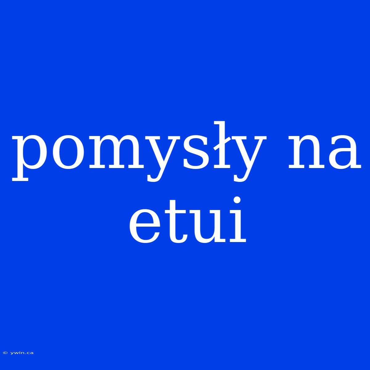 Pomysły Na Etui