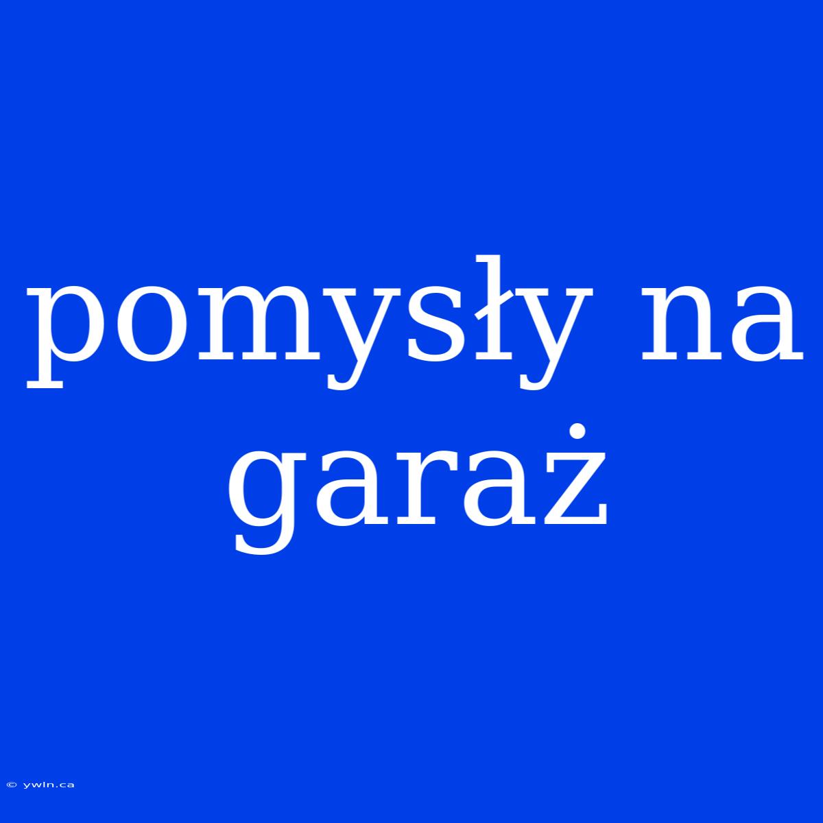 Pomysły Na Garaż