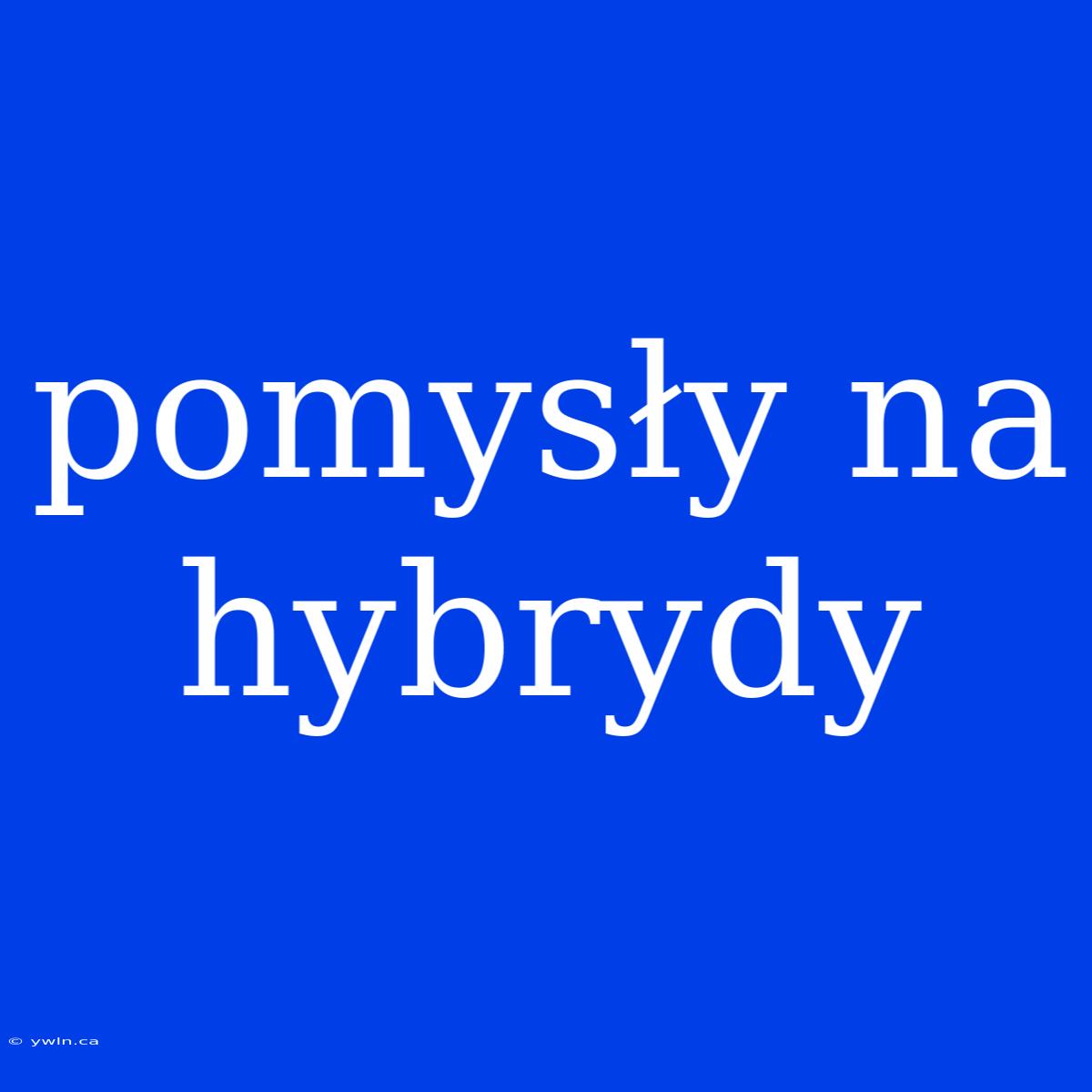 Pomysły Na Hybrydy