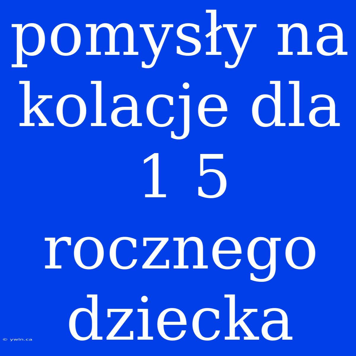 Pomysły Na Kolacje Dla 1 5 Rocznego Dziecka