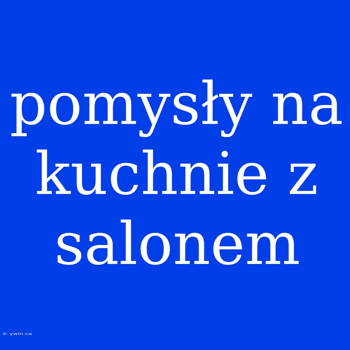 Pomysły Na Kuchnie Z Salonem