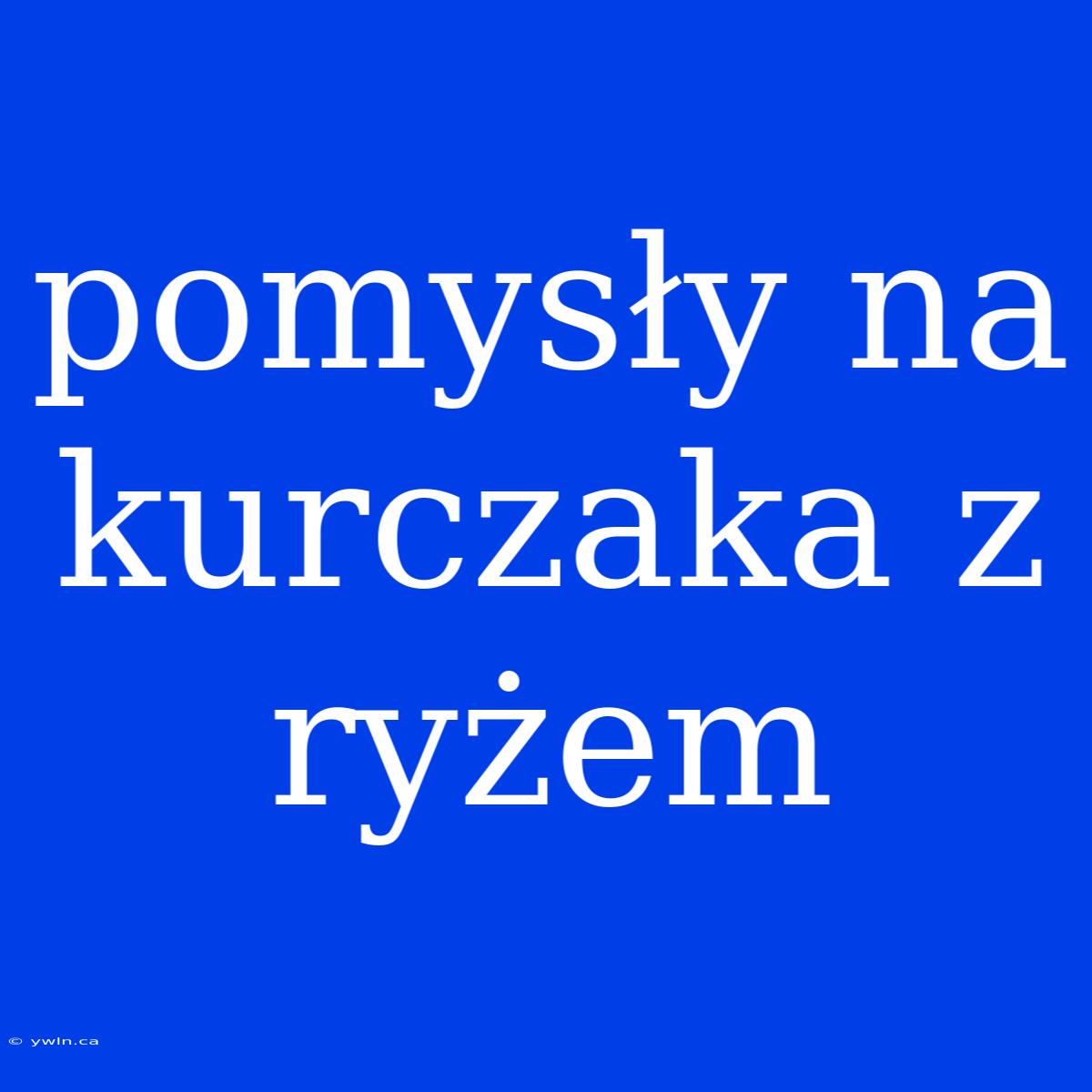 Pomysły Na Kurczaka Z Ryżem