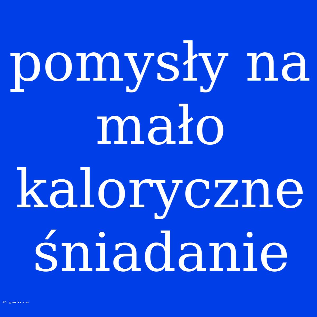 Pomysły Na Mało Kaloryczne Śniadanie