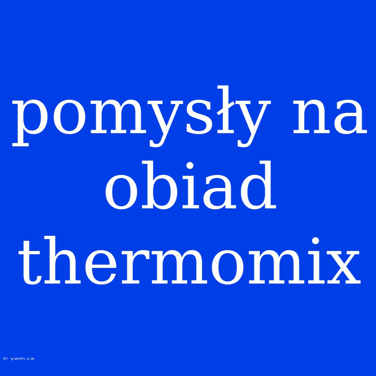 Pomysły Na Obiad Thermomix