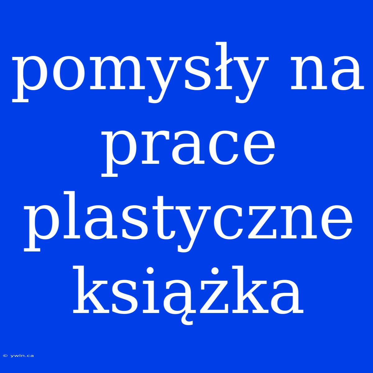 Pomysły Na Prace Plastyczne Książka