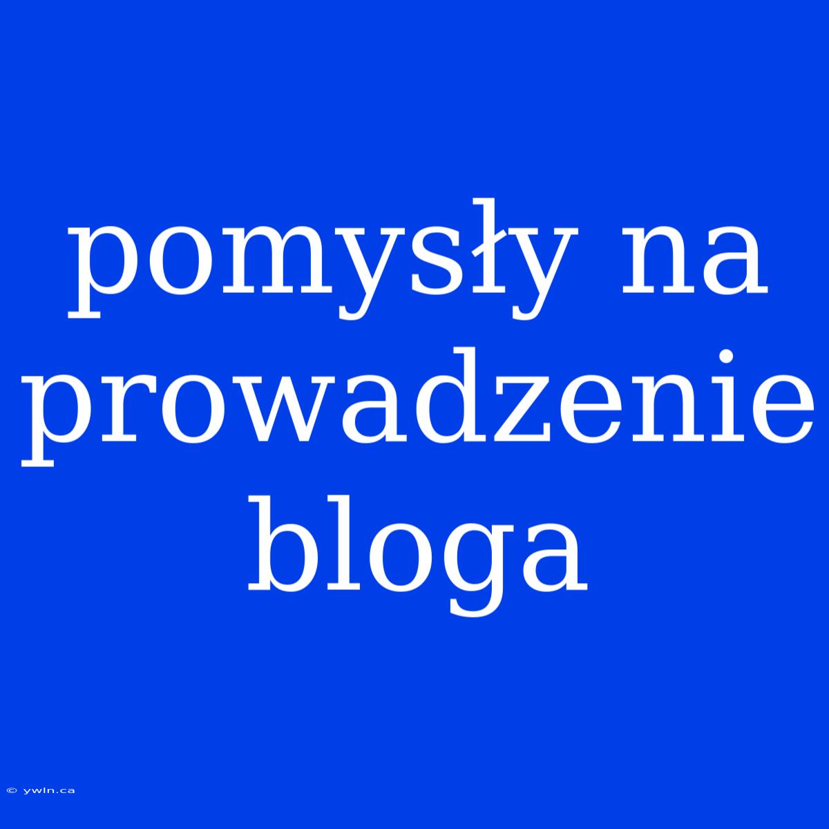 Pomysły Na Prowadzenie Bloga