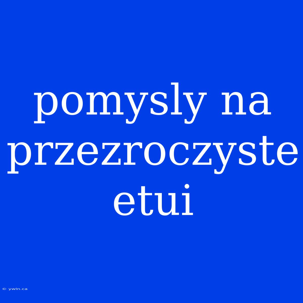 Pomysly Na Przezroczyste Etui