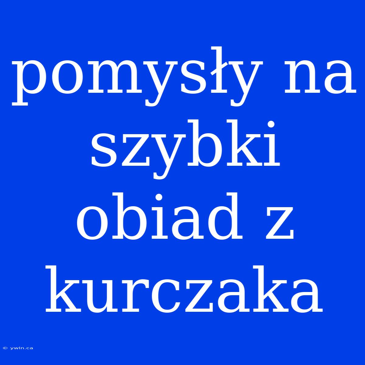 Pomysły Na Szybki Obiad Z Kurczaka