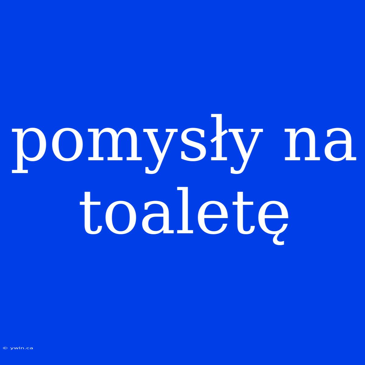 Pomysły Na Toaletę