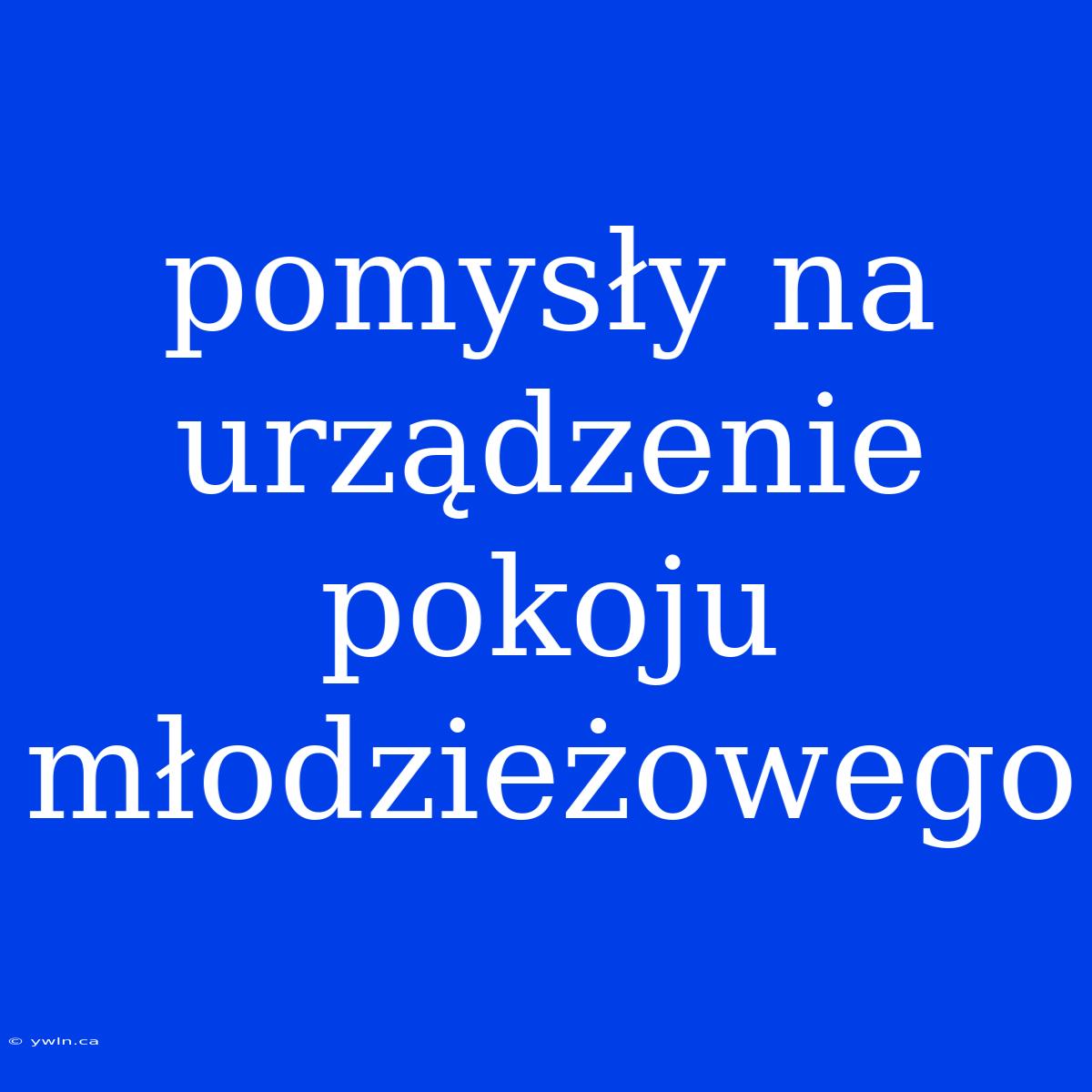 Pomysły Na Urządzenie Pokoju Młodzieżowego