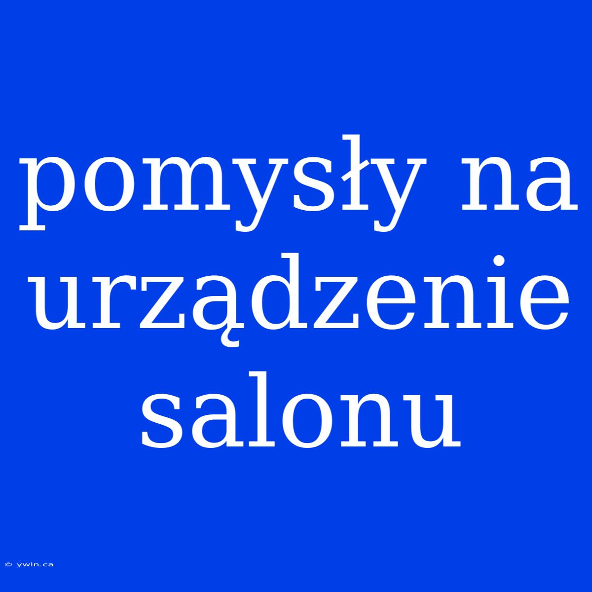 Pomysły Na Urządzenie Salonu