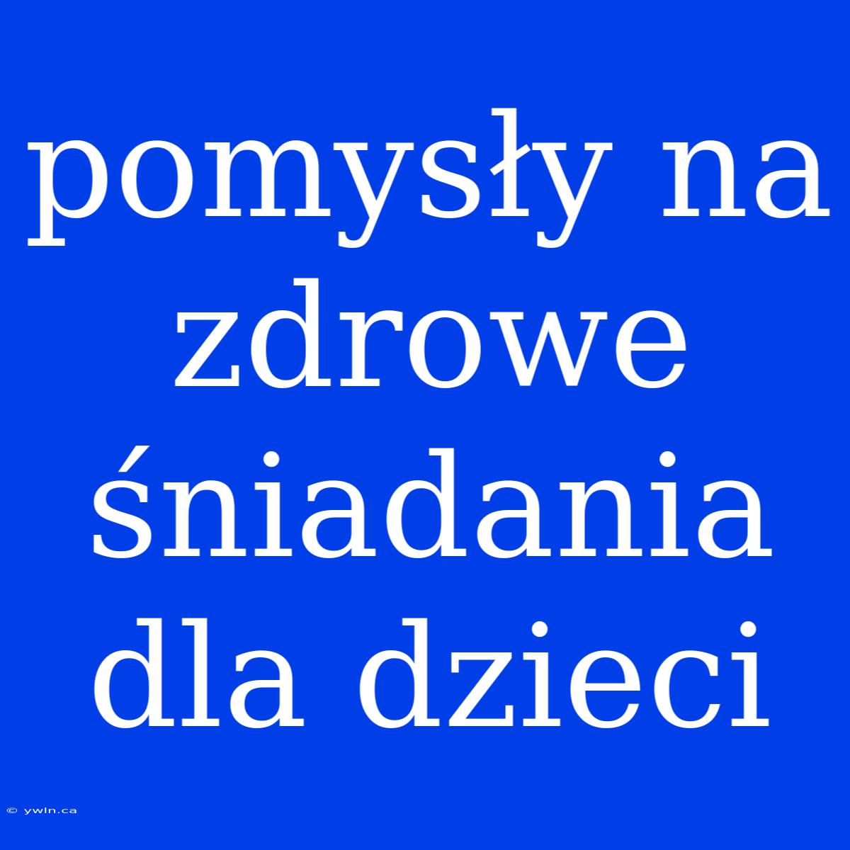 Pomysły Na Zdrowe Śniadania Dla Dzieci