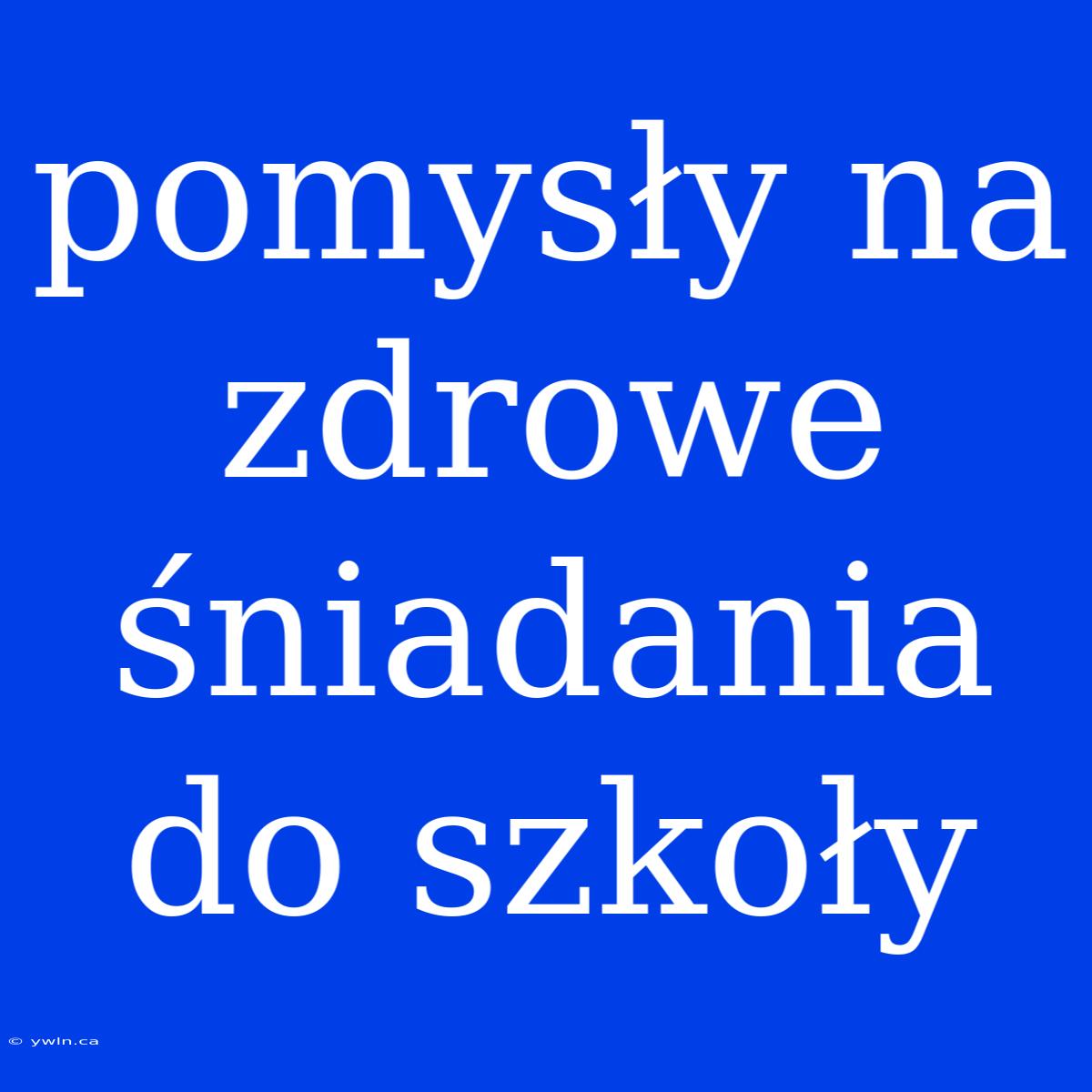 Pomysły Na Zdrowe Śniadania Do Szkoły