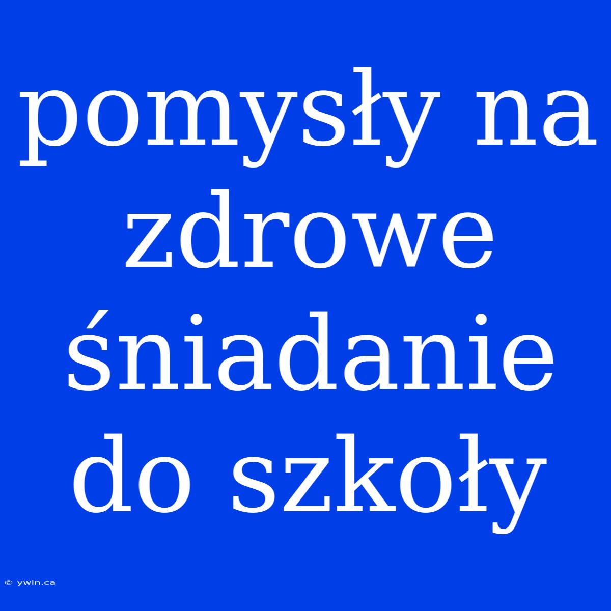 Pomysły Na Zdrowe Śniadanie Do Szkoły