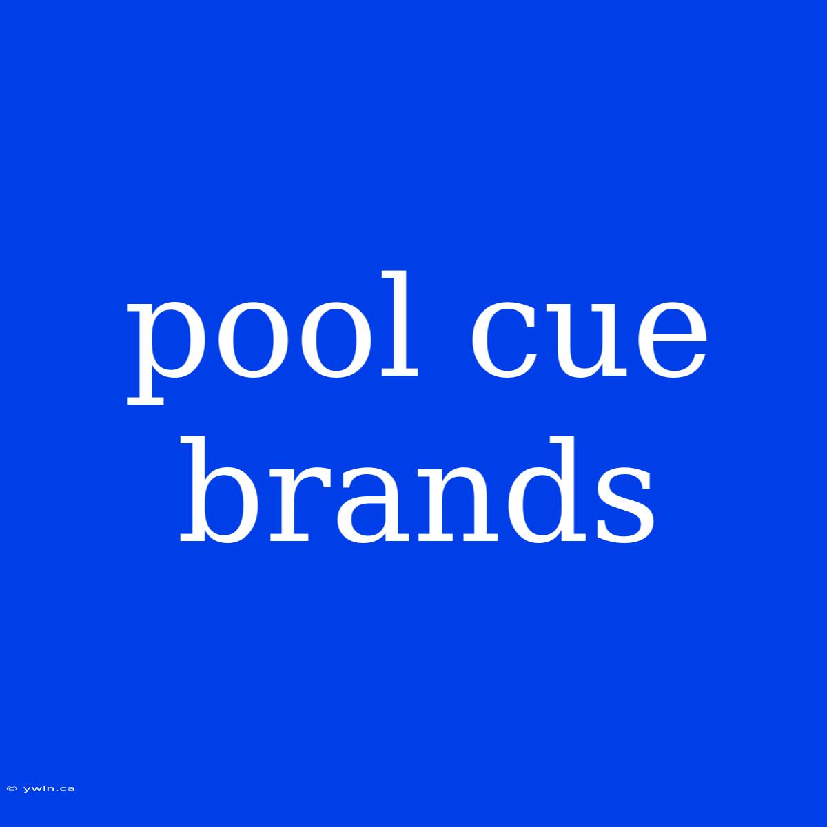 Pool Cue Brands