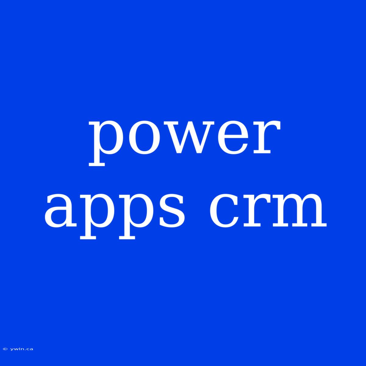 Power Apps Crm