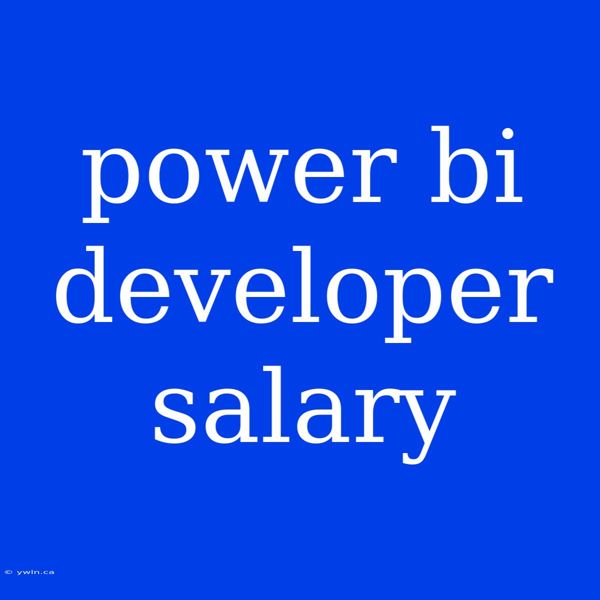 Power Bi Developer Salary