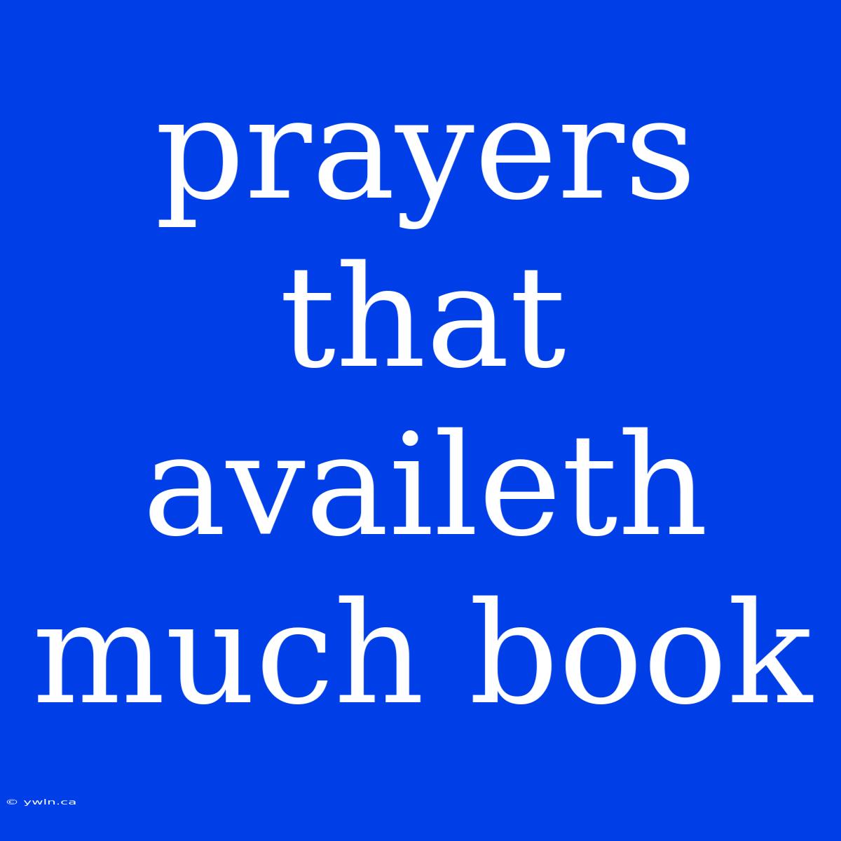 Prayers That Availeth Much Book