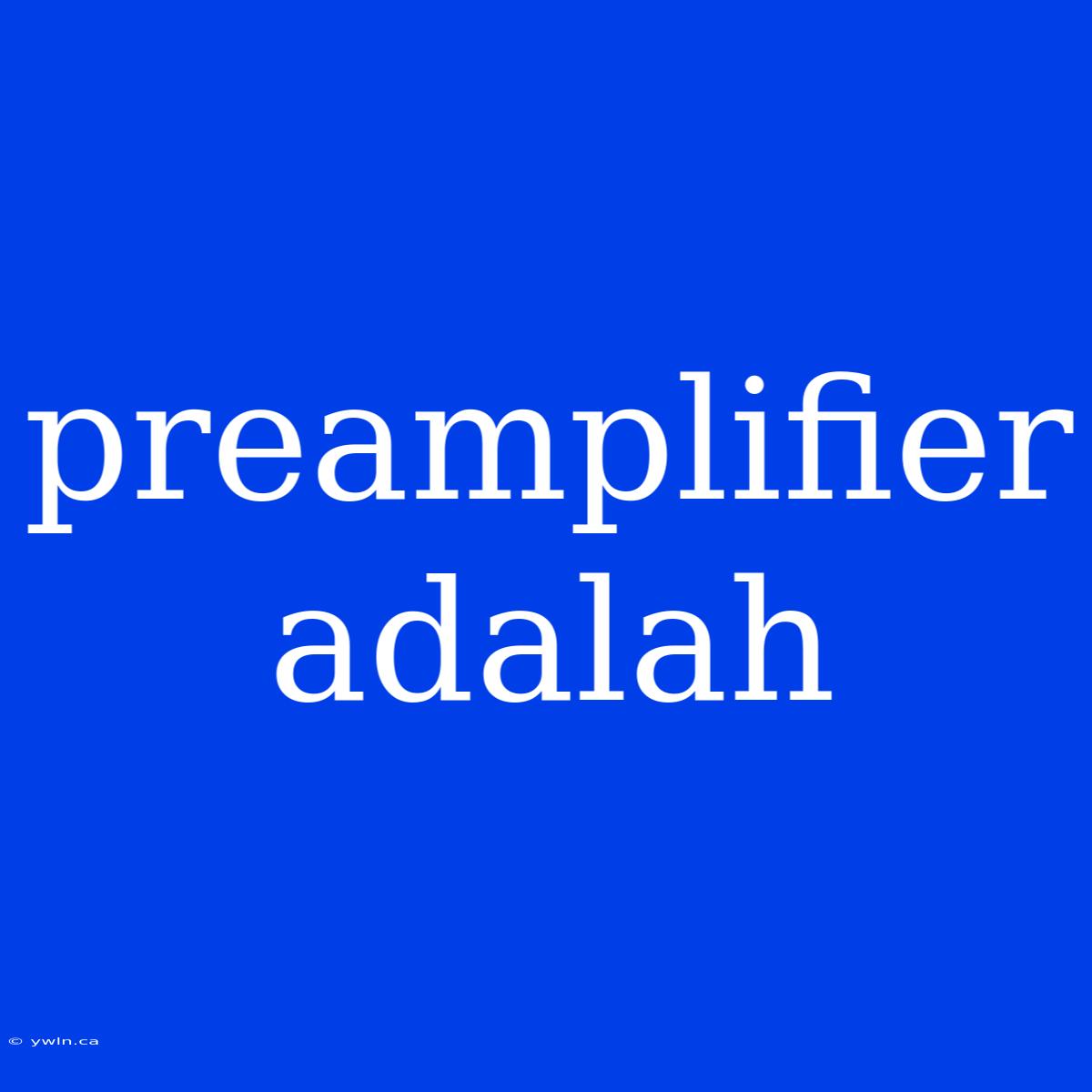 Preamplifier Adalah