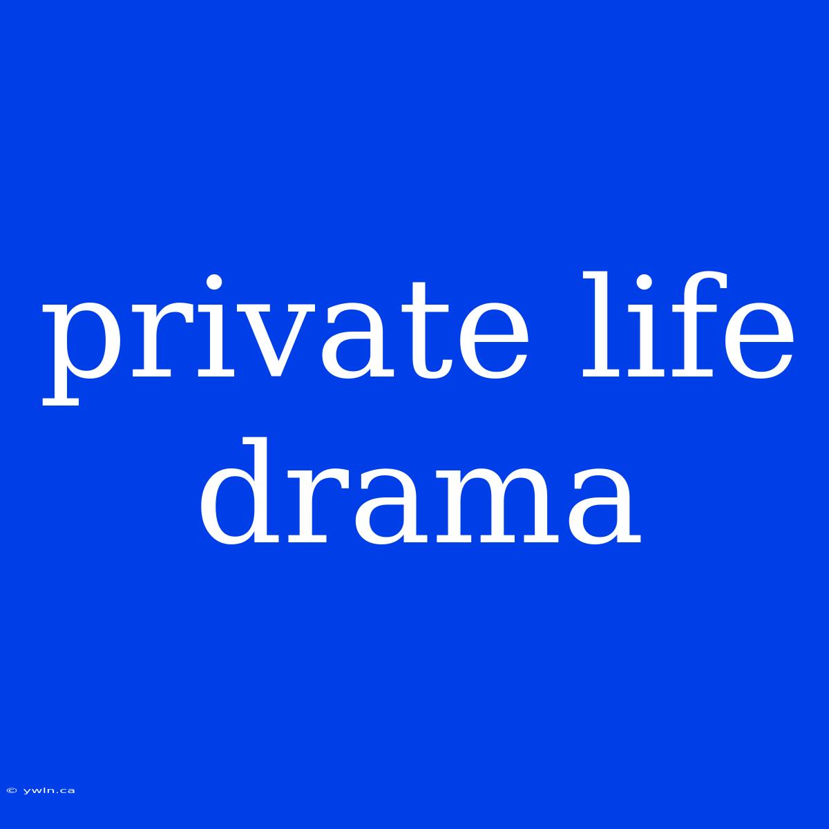 Private Life Drama