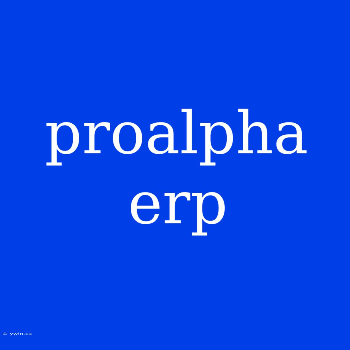 Proalpha Erp