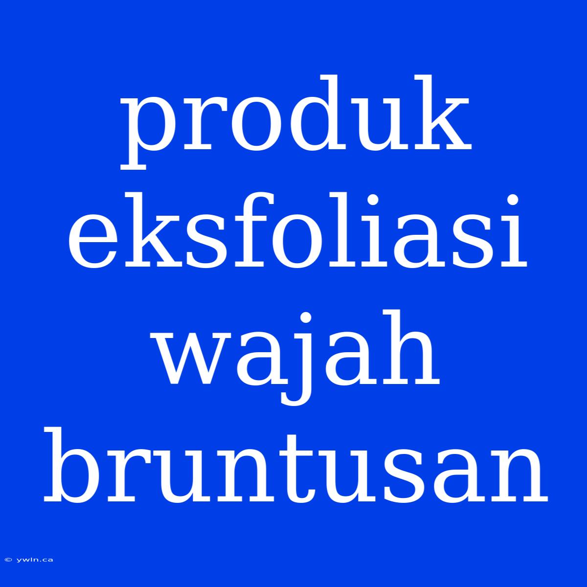 Produk Eksfoliasi Wajah Bruntusan