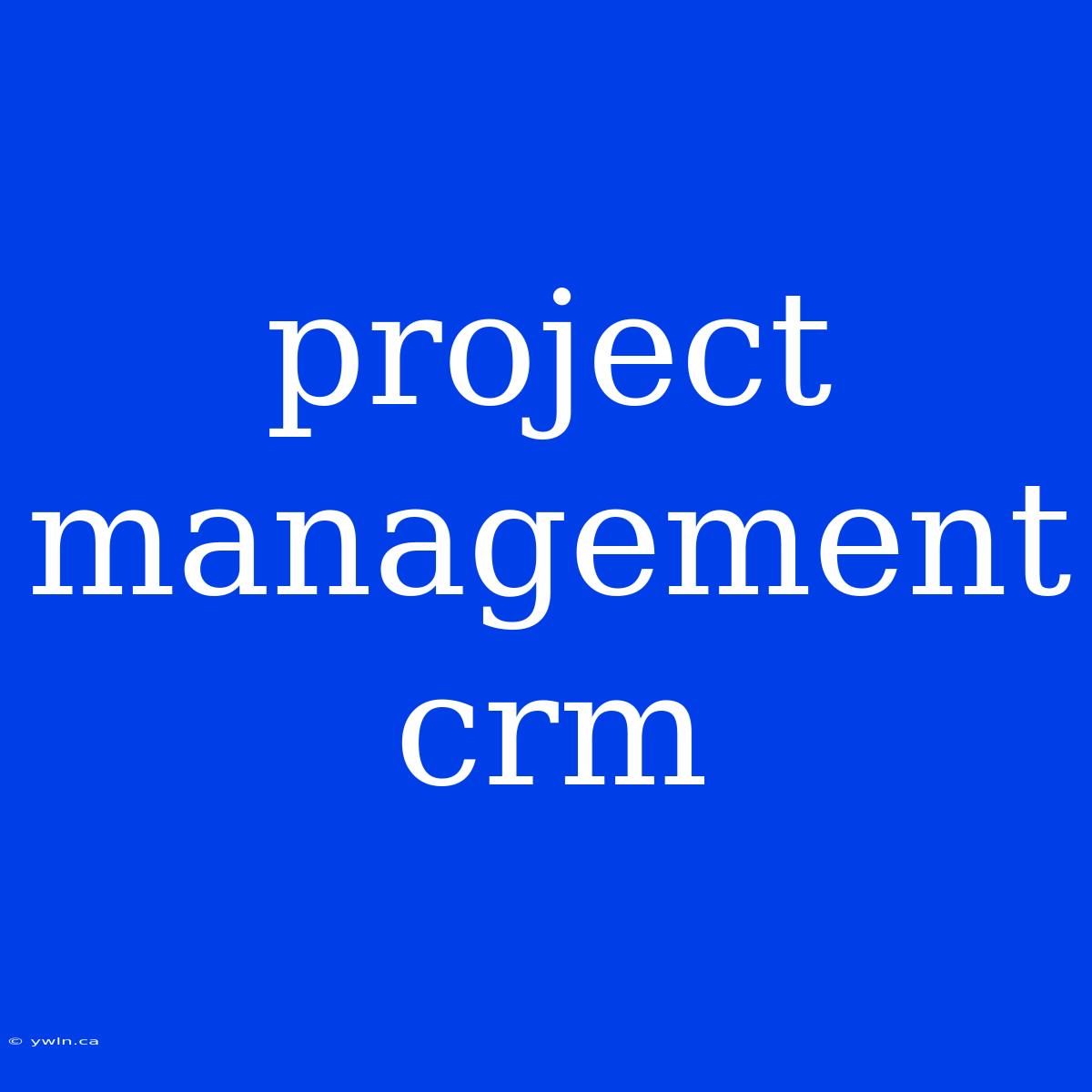 Project Management Crm