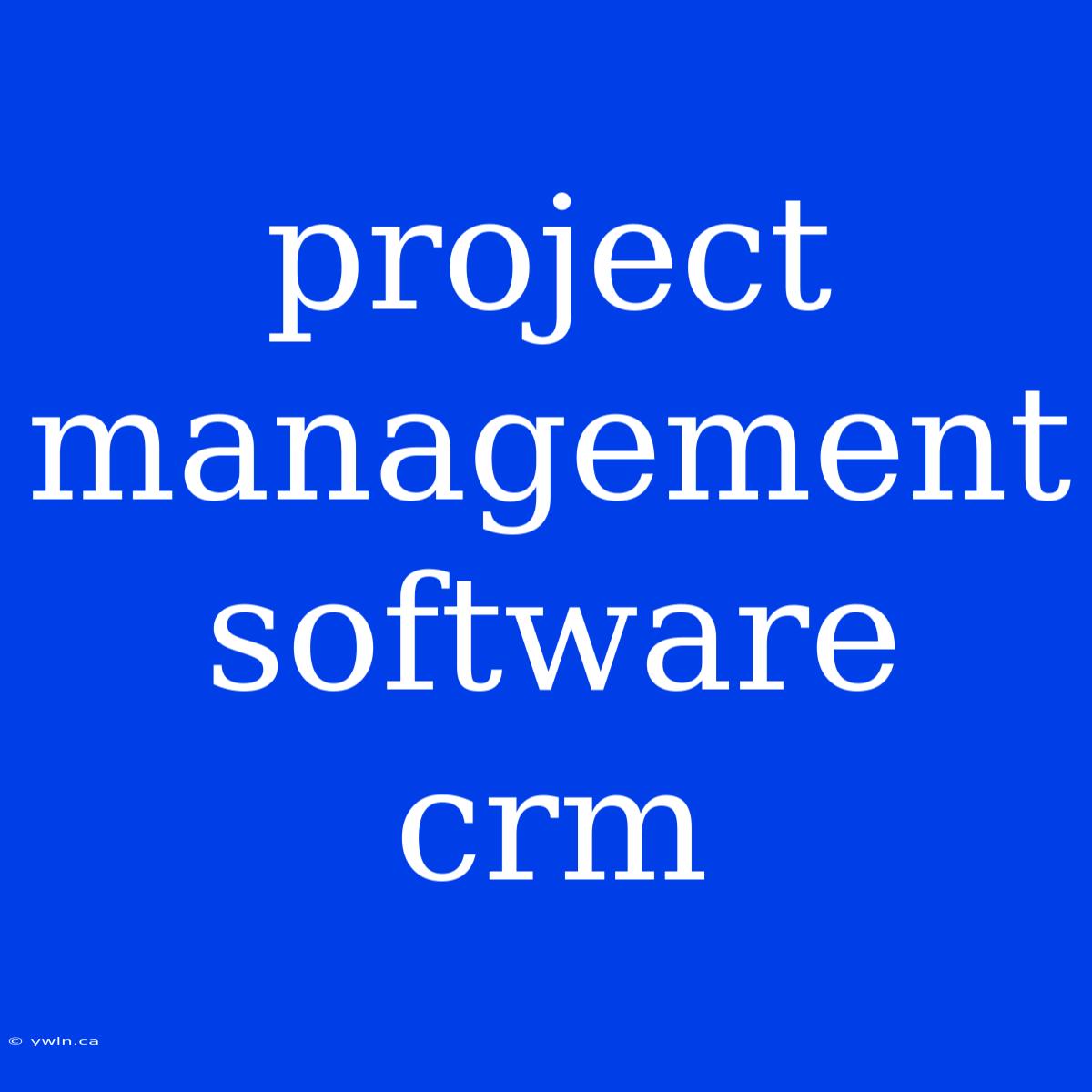 Project Management Software Crm