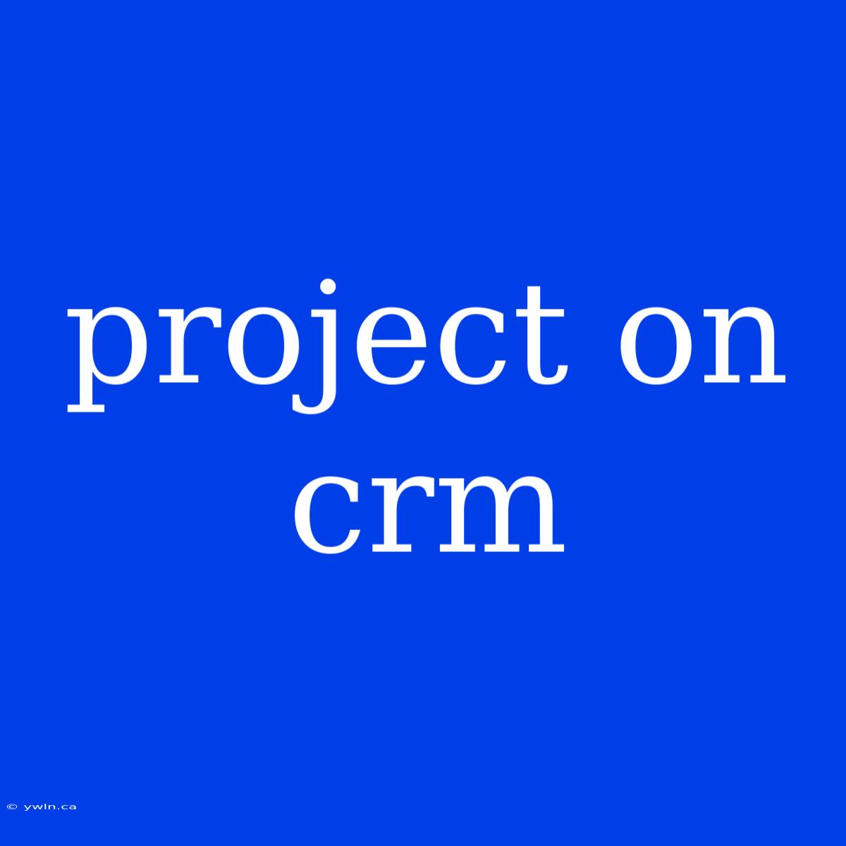 Project On Crm