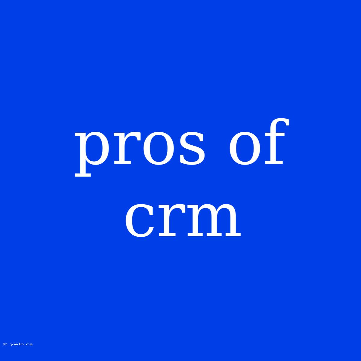 Pros Of Crm