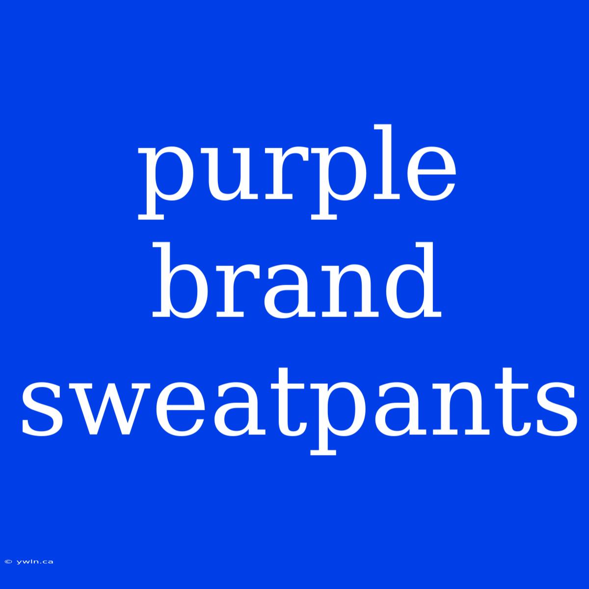 Purple Brand Sweatpants