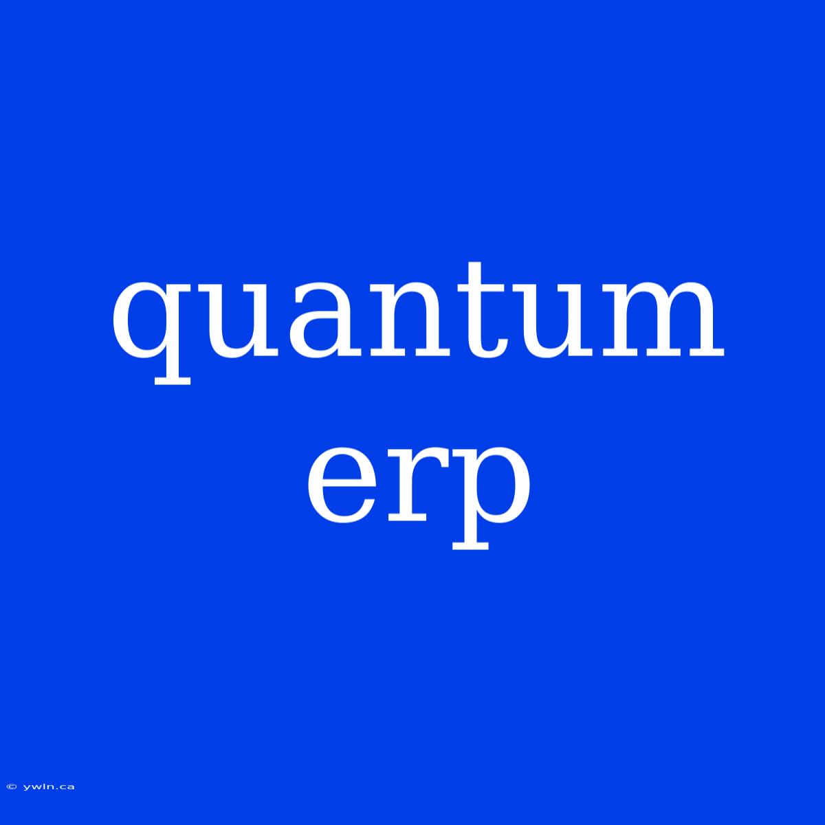 Quantum Erp