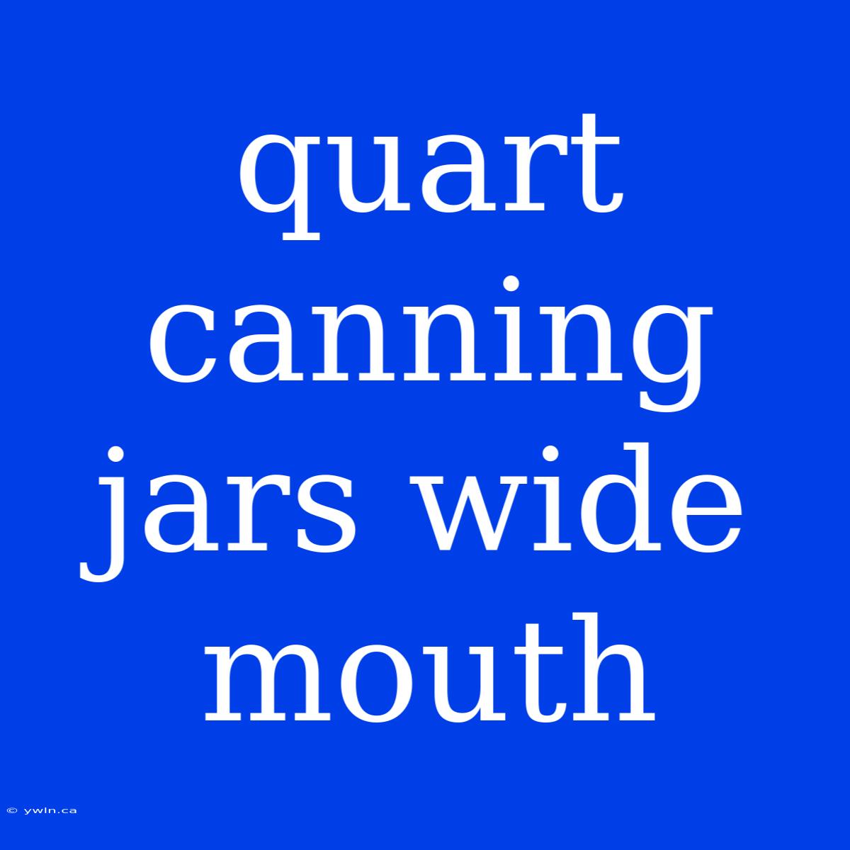 Quart Canning Jars Wide Mouth