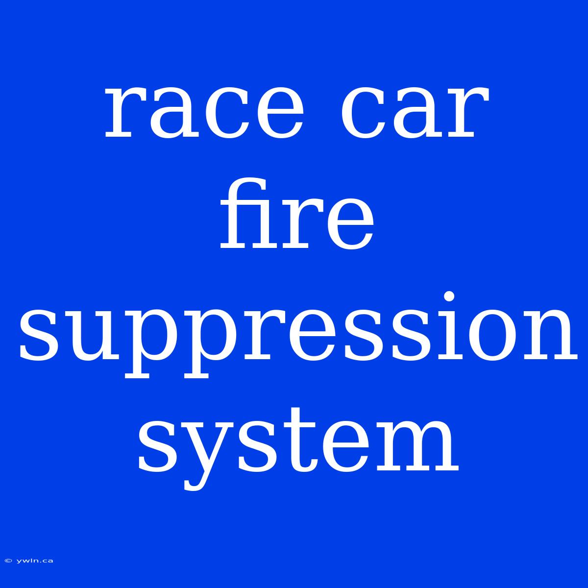 Race Car Fire Suppression System