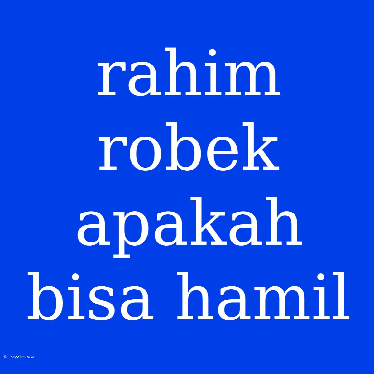 Rahim Robek Apakah Bisa Hamil