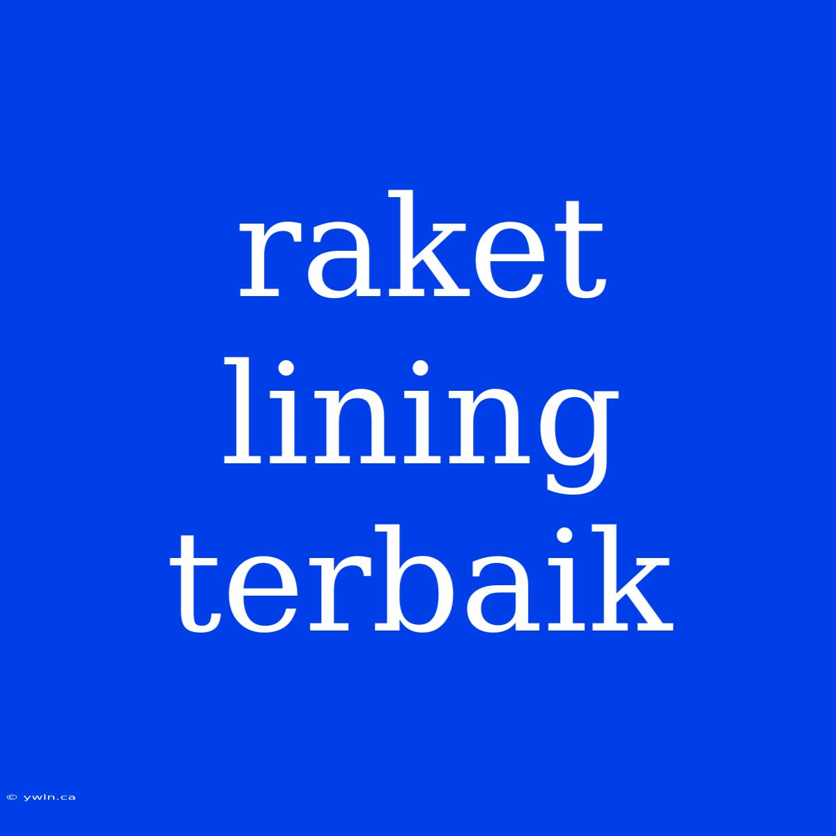 Raket Lining Terbaik