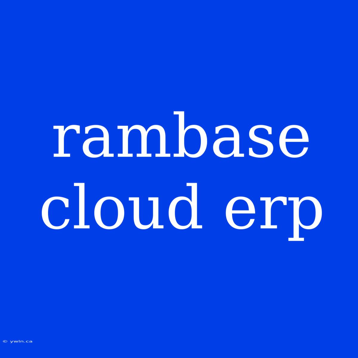 Rambase Cloud Erp