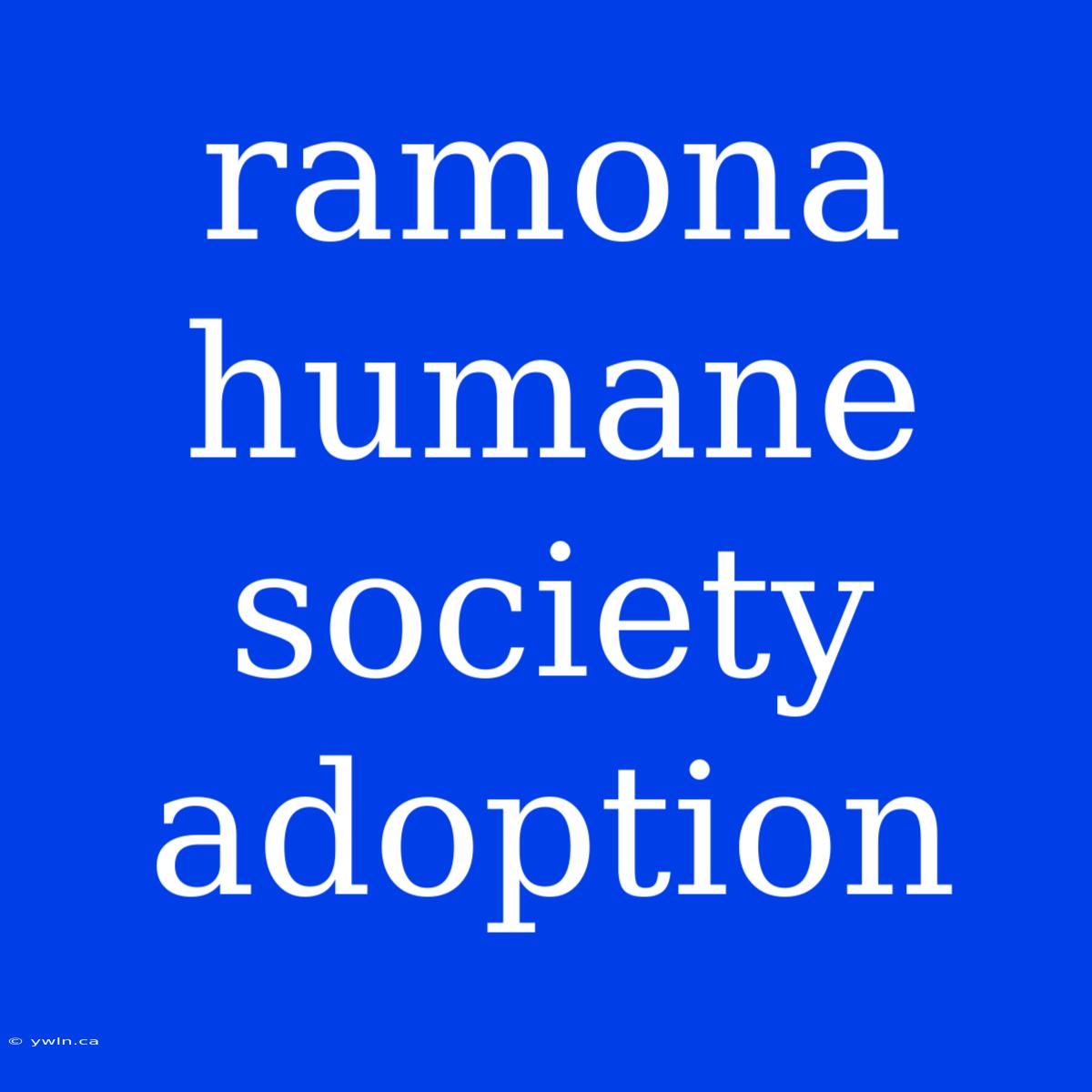 Ramona Humane Society Adoption