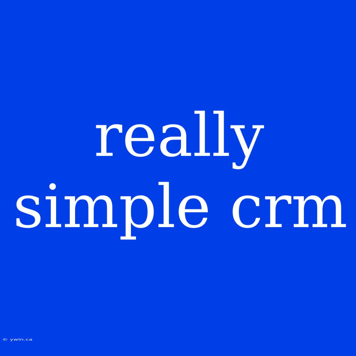 Really Simple Crm