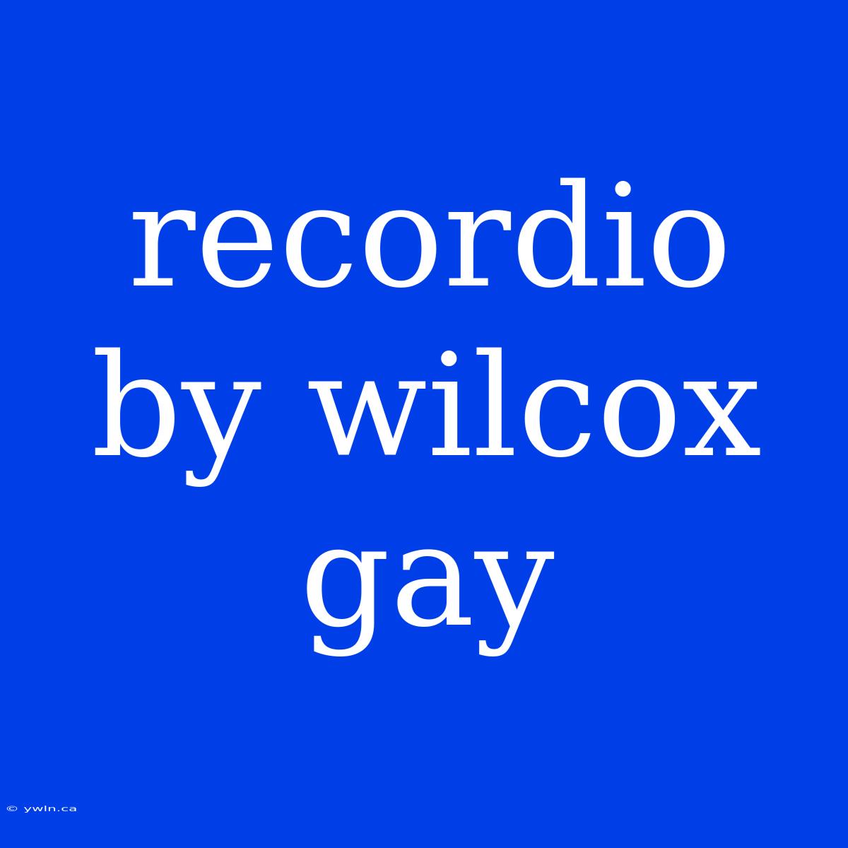 Recordio By Wilcox Gay