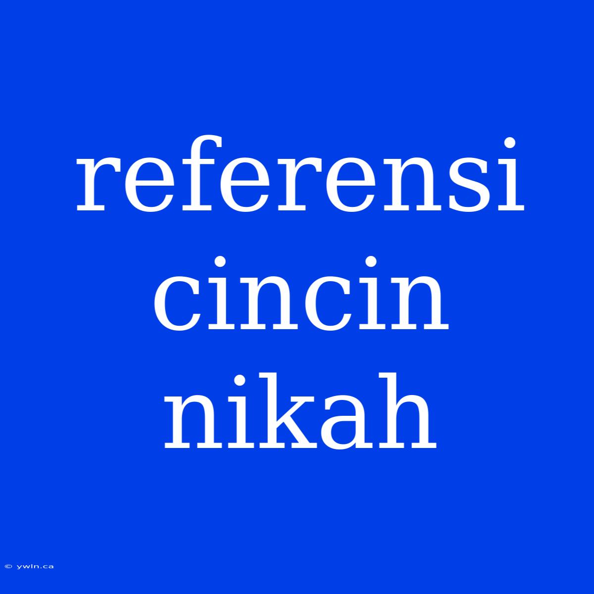 Referensi Cincin Nikah